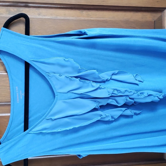 Coldwater Creek Sleeveless Ruffle front tank - Picture 1 of 3